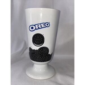 Oreo Footed Milkshake Dessert Ceramic Cup Glass Logo Double Stuffed Cookie
